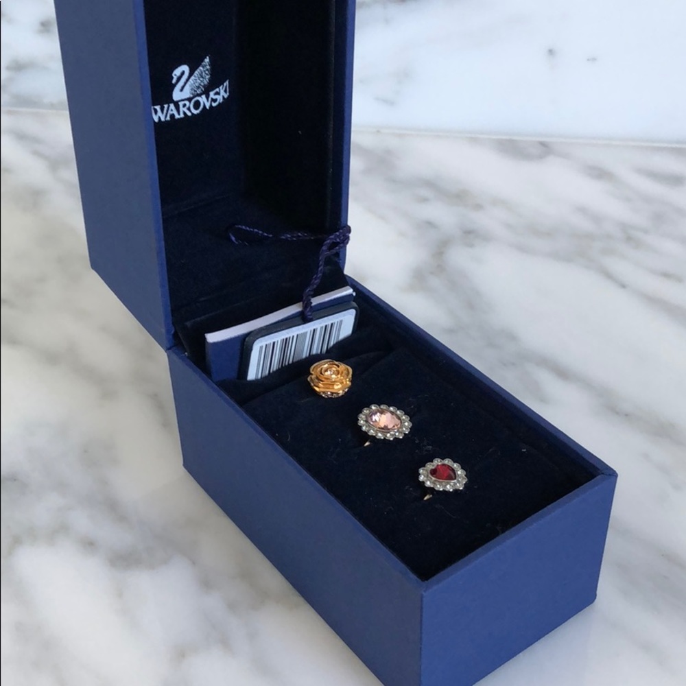 Swarovski Crystal Mimosa set of 3 rings